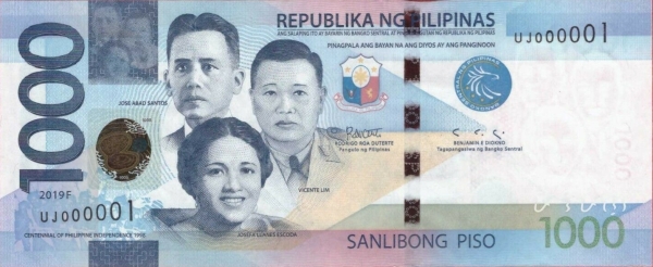Philippines 1000 peso 2019F