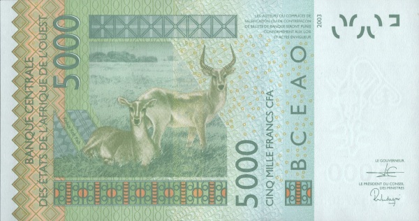 Burkina Faso 5000 francs 2020