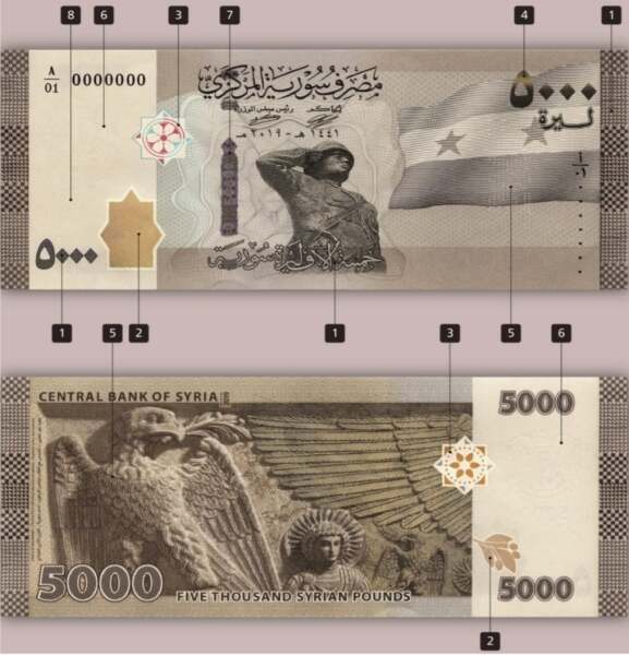 Syria 5000 pounds 2019