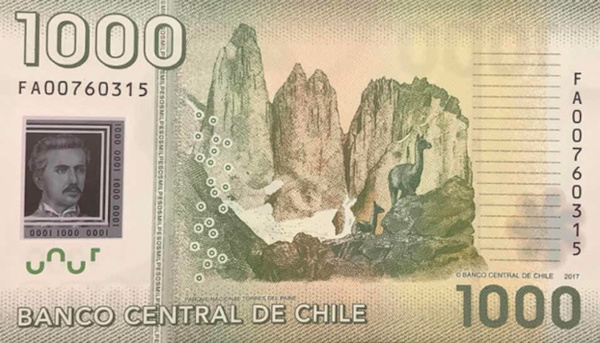 Chile 1000 pesos 2017