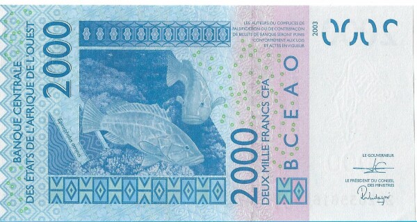 Ivory Coast 2000 francs 2020