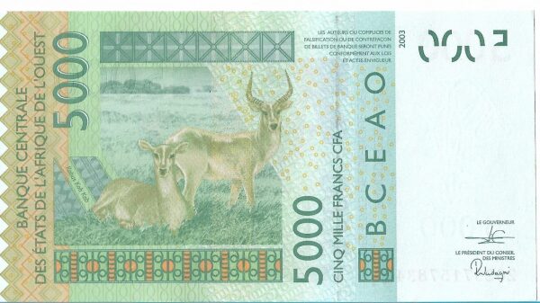 Ivory Coast 5000 francs 2020