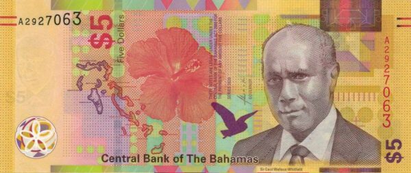 Bahamas 5 dollars 2020