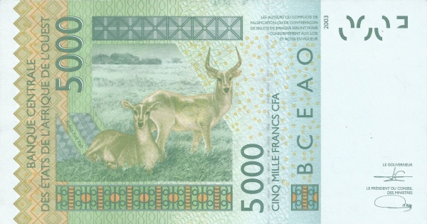 Ivory Coast 5,000 francs 2021