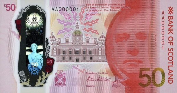Bank of Scotland 50 pounds 2020