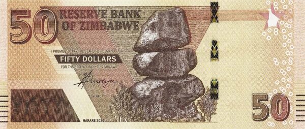Zimbabwe 50 dollars 2020