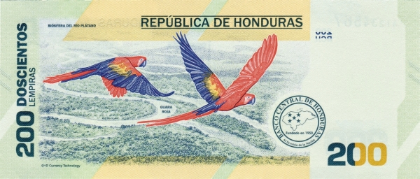 Honduras 200 lempira 2019