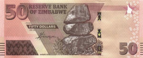 Zimbabwe 50 dollars 2020