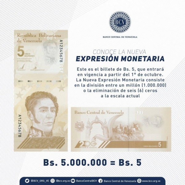 Venezuela 5 bolivar 2021
