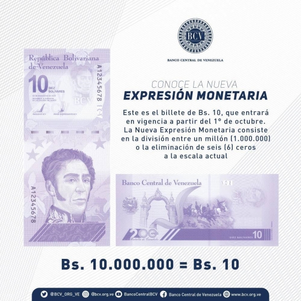 Venezuela 10 bolivar 2021