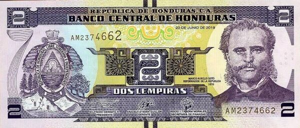 Honduras 2 lempiras 2019