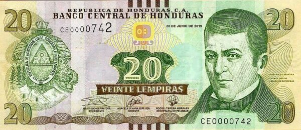 Honduras 20 lempiras 2019