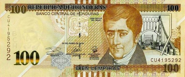 Honduras 100 lempiras 2019