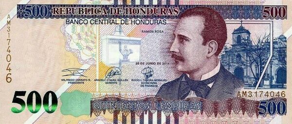 Honduras 500 lempiras 2019