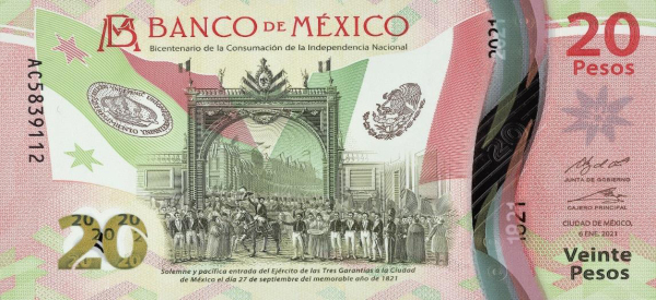 Mexico 20 peso 2021